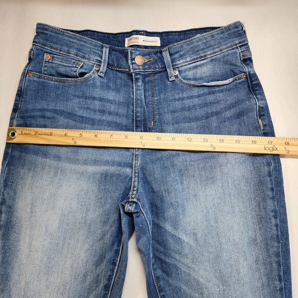 Levi Strauss Mid Rise Bootcut Jeans Size 29x31 Medium Wash Distressed Stretch - Picture 8 of 14